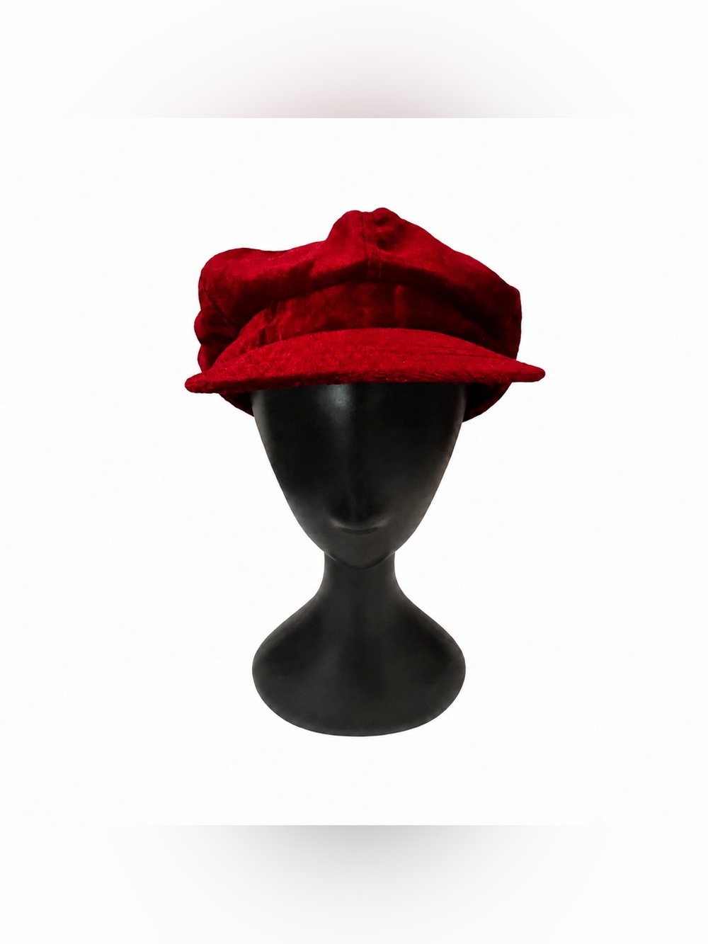 Vintage Y2K Red Velvet Newsboy Cap